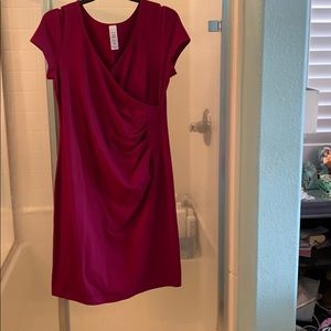 Burgundy fitted dress